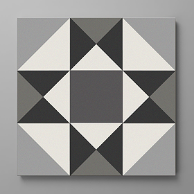 Stonehouse Studio Buxton Charcoal Patterned Wall and Floor Tiles - 225 x 225mm