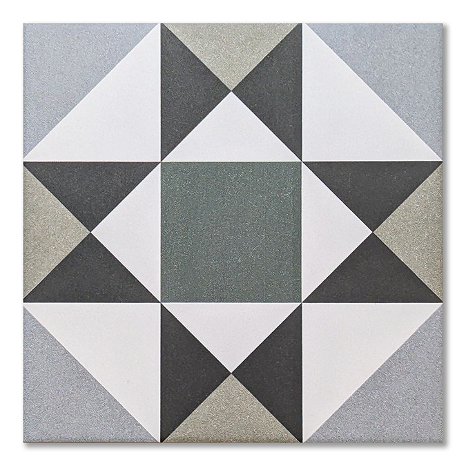 Stonehouse Studio Buxton Emerald Geometric Patterned Wall and Floor Tiles - 225 x 225mm