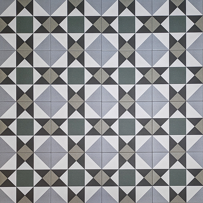 Stonehouse Studio Buxton Emerald Geometric Patterned Wall and Floor Tiles - 225 x 225mm