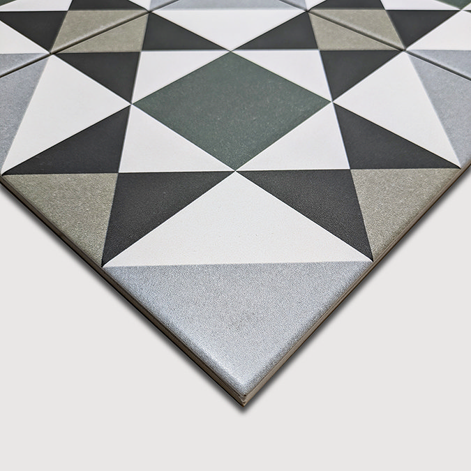 Stonehouse Studio Buxton Emerald Geometric Patterned Wall and Floor Tiles - 225 x 225mm