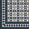 Stonehouse Studio Buxton Navy Border Patterned Wall and Floor Tiles - 225 x 225mm