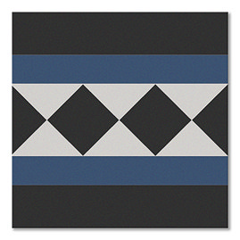 Stonehouse Studio Buxton Navy Border Geometric Patterned Wall and Floor Tiles - 225 x 225mm