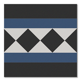 Stonehouse Studio Buxton Navy Border Geometric Patterned Wall and Floor Tiles - 225 x 225mm