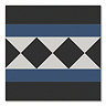 Stonehouse Studio Buxton Navy Border Geometric Patterned Wall and Floor Tiles - 225 x 225mm