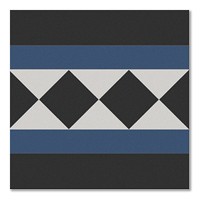 Stonehouse Studio Buxton Navy Border Geometric Patterned Wall and Floor Tiles - 225 x 225mm