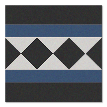 Stonehouse Studio Buxton Navy Border Patterned Wall and Floor Tiles - 225 x 225mm