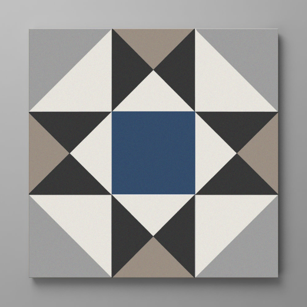 Stonehouse Studio Buxton Navy Patterned Wall and Floor Tiles 225 x 225mm