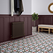 Stonehouse Studio Buxton Pink Border Geometric Patterned Wall and Floor Tiles - 225 x 225mm