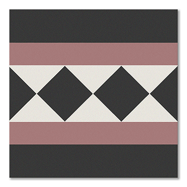 Stonehouse Studio Buxton Pink Border Geometric Patterned Wall and Floor Tiles - 225 x 225mm