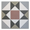 Stonehouse Studio Buxton Pink Geometric Patterned Wall and Floor Tiles - 225 x 225mm