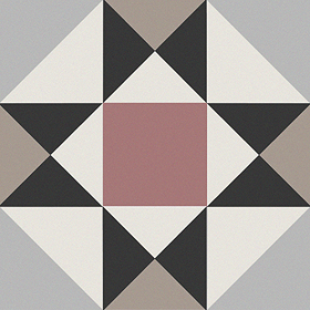 Stonehouse Studio Buxton Pink Geometric Patterned Wall and Floor Tiles - 225 x 225mm