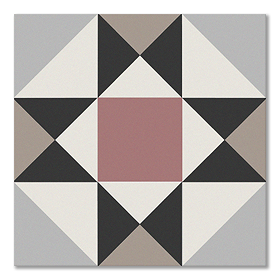 Stonehouse Studio Buxton Pink Geometric Patterned Wall and Floor Tiles - 225 x 225mm