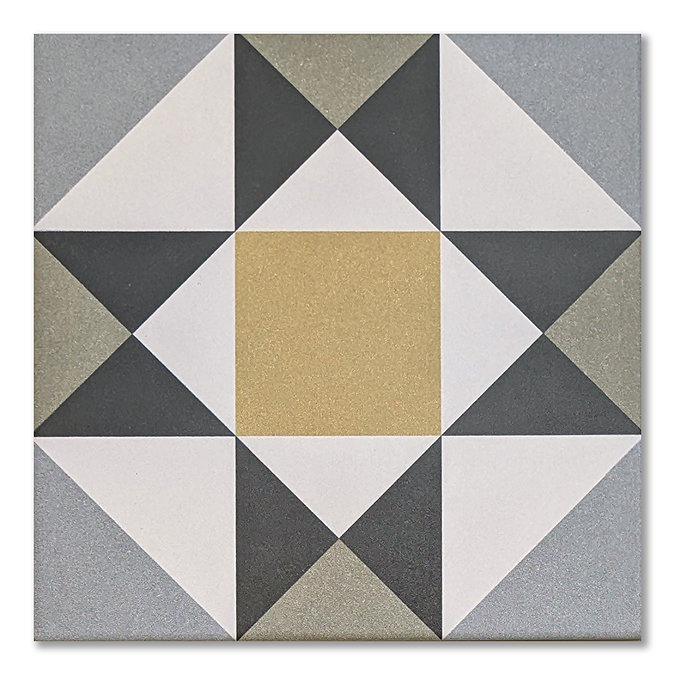 Stonehouse Studio Buxton Saffron Geometric Patterned Wall and Floor Tiles - 225 x 225mm