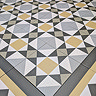 Stonehouse Studio Buxton Saffron Geometric Patterned Wall and Floor Tiles - 225 x 225mm