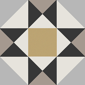 Stonehouse Studio Buxton Saffron Geometric Patterned Wall and Floor Tiles - 225 x 225mm