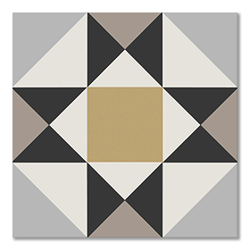 Stonehouse Studio Buxton Saffron Geometric Patterned Wall and Floor Tiles - 225 x 225mm