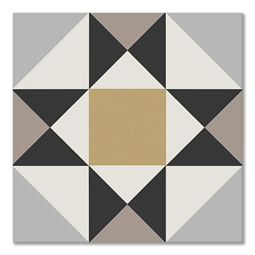 Stonehouse Studio Buxton Saffron Geometric Patterned Wall and Floor Tiles - 225 x 225mm