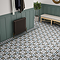 Stonehouse Studio Buxton Teal Border Geometric Patterned Wall and Floor Tiles - 225 x 225mm