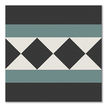 Stonehouse Studio Buxton Teal Border Geometric Patterned Wall and Floor Tiles - 225 x 225mm