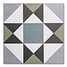 Stonehouse Studio Buxton Teal Geometric Patterned Wall and Floor Tiles - 225 x 225mm