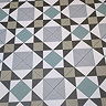 Stonehouse Studio Buxton Teal Geometric Patterned Wall and Floor Tiles - 225 x 225mm