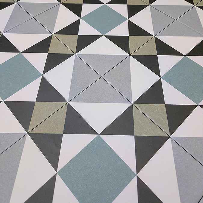 Stonehouse Studio Buxton Teal Geometric Patterned Wall and Floor Tiles - 225 x 225mm