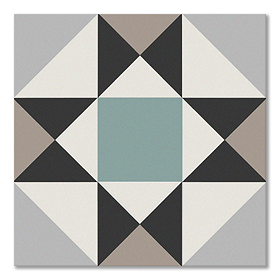 Stonehouse Studio Buxton Teal Geometric Patterned Wall and Floor Tiles - 225 x 225mm