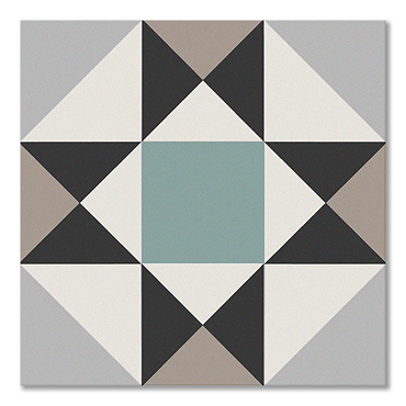 Stonehouse Studio Buxton Teal Geometric Patterned Wall and Floor Tiles - 225 x 225mm