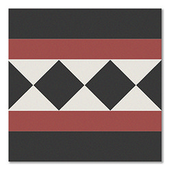 Stonehouse Studio Buxton Terracotta Border Geometric Patterned Wall and Floor Tiles - 225 x 225mm