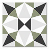 Stonehouse Studio Cabana Moss Geometric Patterned Wall and Floor Tiles - 225 x 225mm