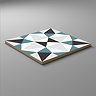 Stonehouse Studio Cabana Teal Geometric Patterned Wall and Floor Tiles - 225 x 225mm