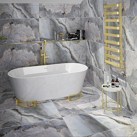 Stonehouse Studio Cardea Blue Marble Effect Large Format Wall and Floor Tiles - 600 x 1200mm