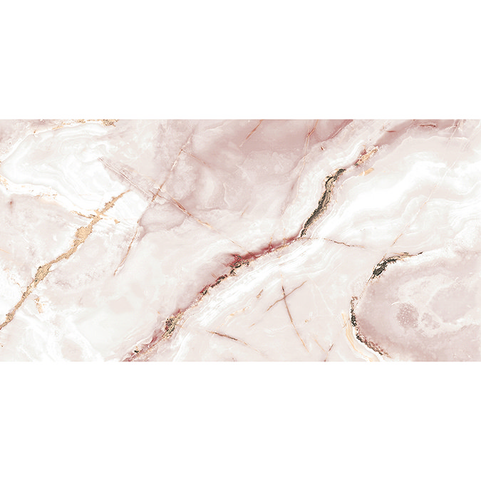 Cardea Pink Marble Effect Large Format Wall and Floor Tiles - 600 x 1200mm  Profile Large Image