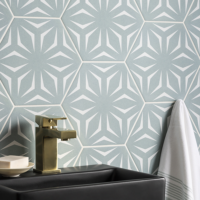 Stonehouse Studio Casablanca Duck Egg Hexagon Wall & Floor Tiles - 225 x 259mm