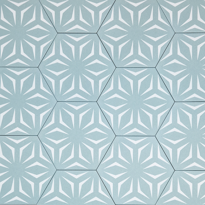 Stonehouse Studio Casablanca Duck Egg Hexagon Wall & Floor Tiles - 225 x 259mm