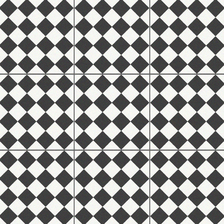 Stonehouse Studio Chequers Black Patterned Wall and Floor Tiles - 225 x 225mm