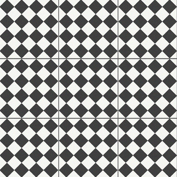 Stonehouse Studio Chequers Black Patterned Wall and Floor Tiles - 225 x 225mm
