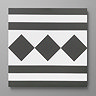 Stonehouse Studio Chequers Border Black & White Wall and Floor Tiles - 225 x 225mm