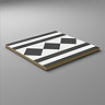 Stonehouse Studio Chequers Border Black & White Wall and Floor Tiles - 225 x 225mm