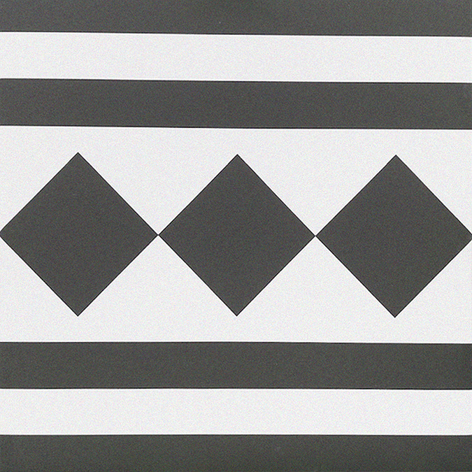 Stonehouse Studio Chequers Border Black & White Wall and Floor Tiles - 225 x 225mm