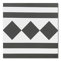 Stonehouse Studio Chequers Border Black & White Wall and Floor Tiles - 225 x 225mm