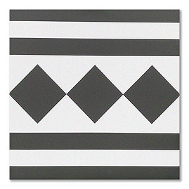 Stonehouse Studio Chequers Border Black & White Wall and Floor Tiles - 225 x 225mm