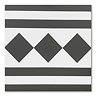 Stonehouse Studio Chequers Border Black & White Wall and Floor Tiles - 225 x 225mm