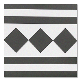 Stonehouse Studio Chequers Border Black & White Wall and Floor Tiles - 225 x 225mm