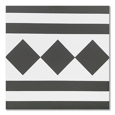 Stonehouse Studio Chequers Border Black & White Wall and Floor Tiles - 225 x 225mm