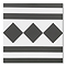 Stonehouse Studio Chequers Border Black & White Wall and Floor Tiles - 225 x 225mm