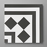 Stonehouse Studio Chequers Corner Border Black & White Wall and Floor Tiles - 225 x 225mm