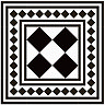 Stonehouse Studio Chequers Corner Border Black & White Wall and Floor Tiles - 225 x 225mm