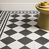 Stonehouse Studio Chequers Corner Border Black & White Wall and Floor Tiles - 225 x 225mm