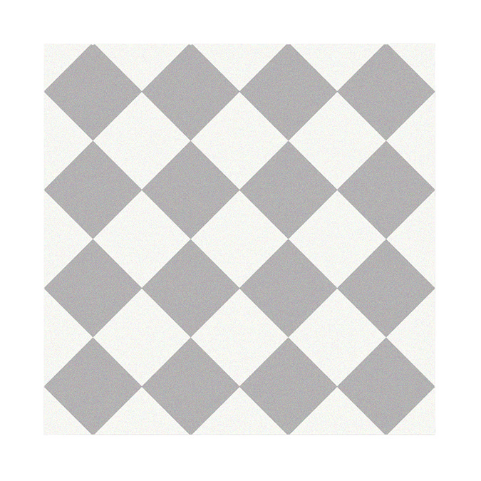 Stonehouse Studio Chequers Dove Grey Patterned Wall and Floor Tiles - 225 x 225mm